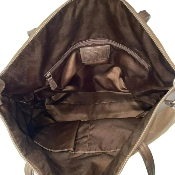 Coach Laura tan & brown signature large tote handbag - Picture 7 of 12